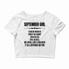 Super September Girl Crop Top
