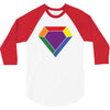 Rainbow LGBT Diamond 3/4 Sleeve Shirt