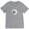 Dinosaur Riding A Bike To The Moon V-Neck Tee