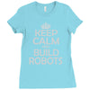 keep calm and build robots in any color Ladies Fitted T-Shirt