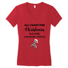 all i want for christmas is a cure carcinoid cancer Women's V-Neck T-Shirt