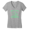 when i get upset i just imagine a t rex making a bed Women's V-Neck T-Shirt