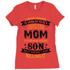 Super Cool Mom Of A Freaking Awesome Son Ladies Fitted T-Shirt