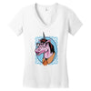 unicorn nerd graphic Women's V-Neck T-Shirt