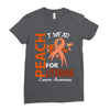 I Wear Peach For Uterine Cancer Awareness Ladies Fitted T-Shirt