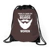 funny beards printed Drawstring Bags