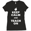 keep calm and teach on Ladies Fitted T-Shirt