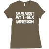 childrens ask me about my t rex flip Ladies Fitted T-Shirt