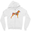 boxer flower Zipper Hoodie