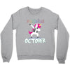 october born unicorns Crewneck Sweatshirt