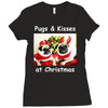 pug dog christmas Ladies Fitted T-Shirt