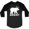 new bear deer beer funny 3/4 Sleeve Shirt