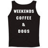 weekends coffe and dogs white back Tank Top