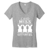 little miss cottontail cute bunny easter Women's V-Neck T-Shirt