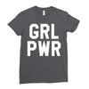 girl power white logo Ladies Fitted T-Shirt
