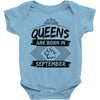 Queens Are Born In September Baby Onesie