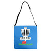 disc golf frisbee leaning on target basket innova Adjustable Strap Totes