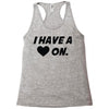 i have a heart on Racerback Tank