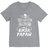 You Cant Scare Me I am Biker Papaw V-Neck Tee