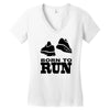 born to run Women's V-Neck T-Shirt