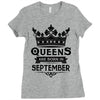 Queens Are Born In September Ladies Fitted T-Shirt