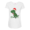 christmas dinosaur Maternity Scoop Neck T-shirt