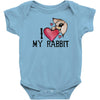 i love my rabbit Baby Bodysuit