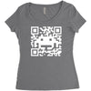 space alien qr code Women's Triblend Scoop T-shirt