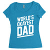 world's okayest dad funny Women's Triblend Scoop T-shirt