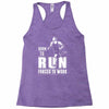 born to run forced to work Racerback Tank