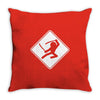 ninja crossing sign Throw Pillow