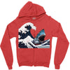 Great White Wave Shark Zipper Hoodie