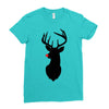 deer skull christmas Ladies Fitted T-Shirt