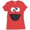Cookie Monster Face Ladies Fitted T-Shirt