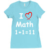 kids boys childrens i love math 1+1=11 funny Ladies Fitted T-Shirt