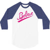 believe hand lettering printed t shirt 3/4 Sleeve Shirt