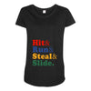 Hit Run Steal  Slide Maternity Scoop Neck T-shirt