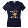arm in cast Women's V-Neck T-Shirt
