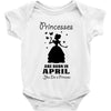 Princesses Are Born In April Baby Onesie