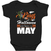 Halloween Kings Are Born In May Baby Bodysuit