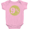 nine and three quarters Baby Onesie