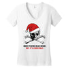 skull christmas Women's V-Neck T-Shirt