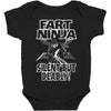 funny rude fart ninja ideal birthday gift or present Baby Bodysuit