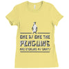 one by one penguins stealing Ladies Fitted T-Shirt