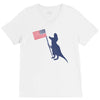 Patriotic T-Rex V-Neck Tee