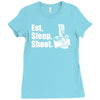 v6 eat sleep shoot Ladies Fitted T-Shirt