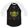 Merry Cthulhu Christmas Ugly Cool T shirts 3/4 Sleeve Shirt