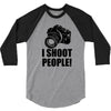 i shoot people t shirt funny photographer tee camera photography digit 3/4 Sleeve Shirt