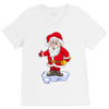 father christmas ringing xmas bells santa V-Neck Tee