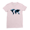 World Map Design Ladies Fitted T-Shirt